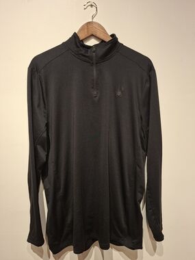 Spyder Black Quarter-Zip Long Sleeve Lightweight Shirt